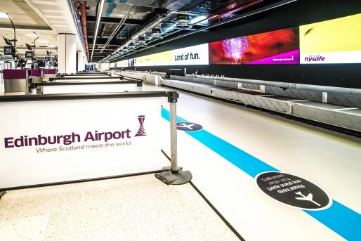 A vast digital canvas at the centre of Edinburgh Airport