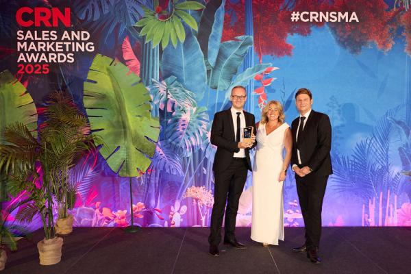 Nick Seaman & Claire Wattam of Midwich accepting Best Company to Work For award