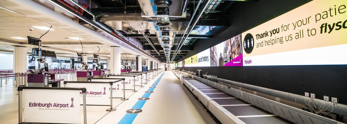 Europe's Largest LED Check-in Display  - Edinburgh Airport