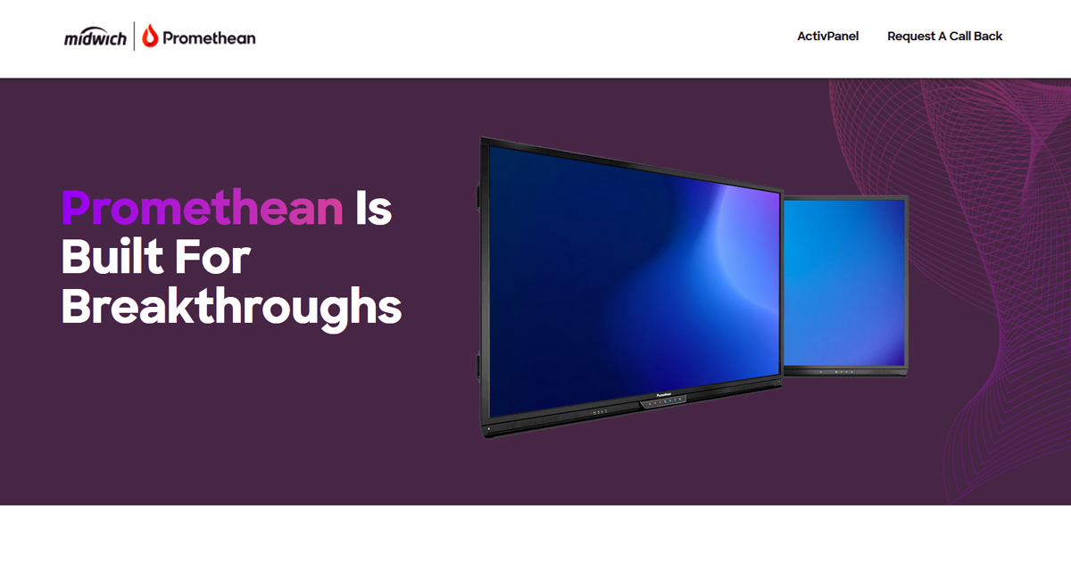Promethean interactive display screens Midwich